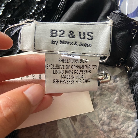 B2 & US by Mark & John Silk Sequins Cocktail Dress - Picture 9 of 14